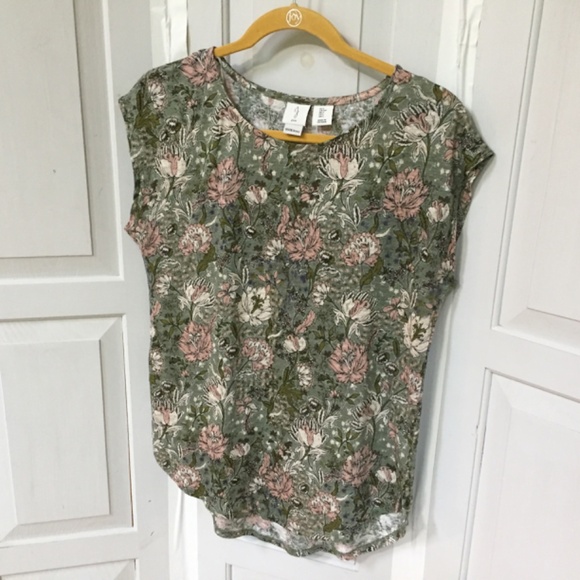 Joie Linen Floral Blouse in Green and Pink - Picture 8 of 15